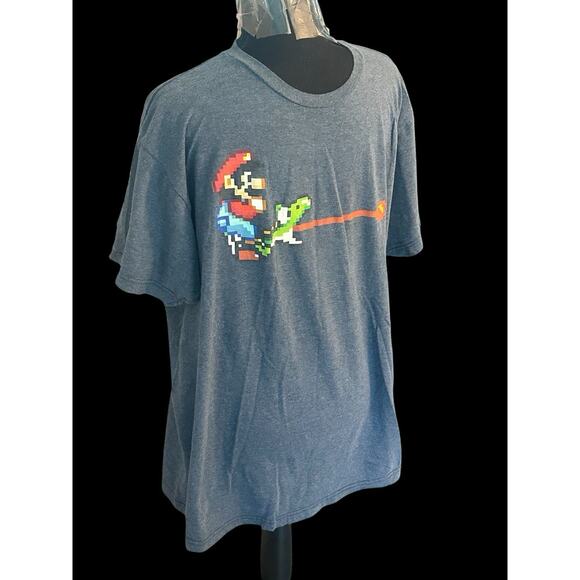 Super Mario World Pixelated Mario Riding Yoshi T-Shirt Men’s Size Large - Picture 2 of 7
